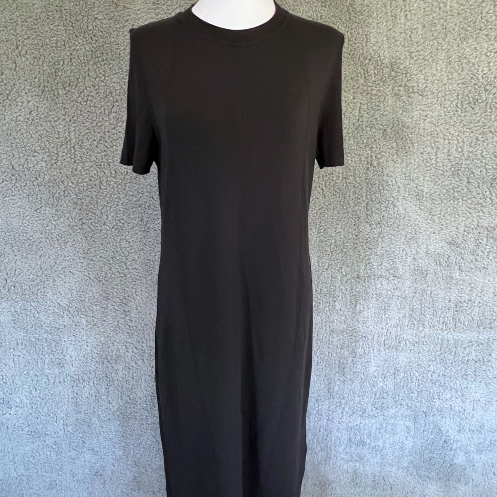 Varley Hattie Maxi Dress Black Short Sleeve Jersey T Shirt Dress Medium